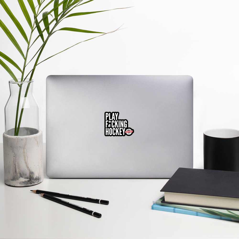 Play F*cking Hockey sticker on a laptop