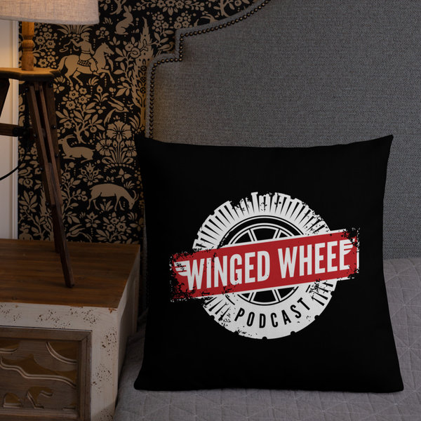 Winged Wheel Podcast Throw Pillow (3 sizes)
