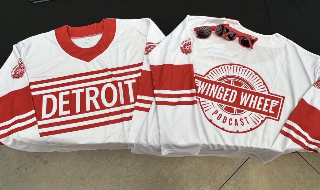 Barber pole jerseys and sunglasses photograph