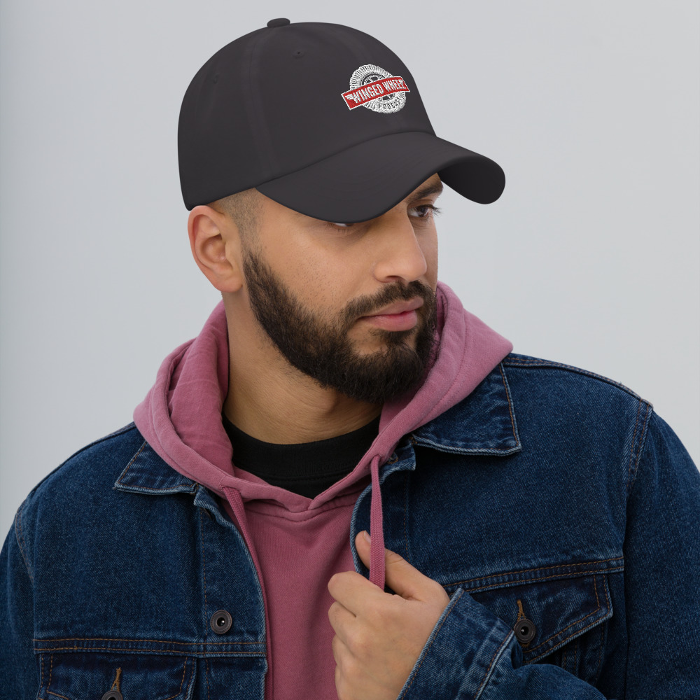 Winged Wheel Podcast Dad Hat — Dark Grey