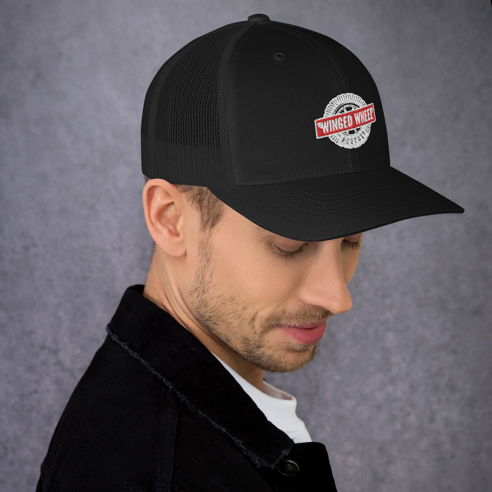 Winged Wheel Podcast Trucker Cap — Black