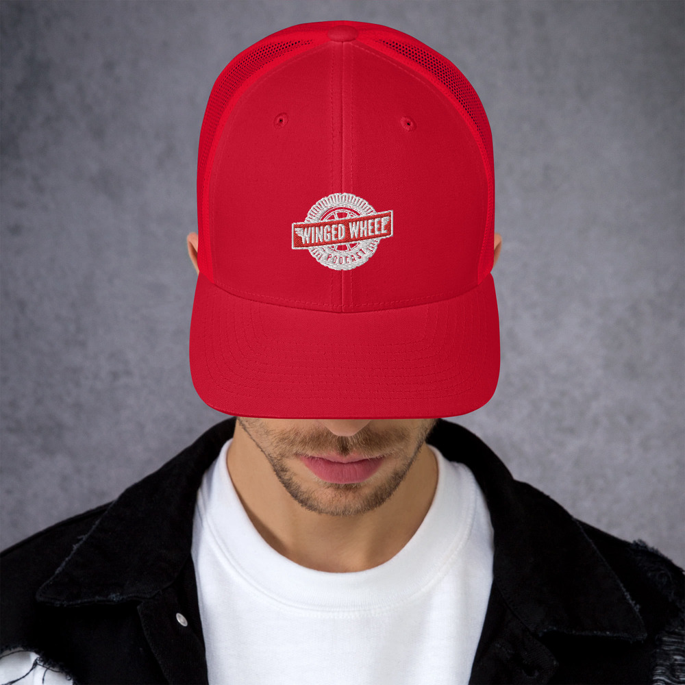 Winged Wheel Podcast Trucker Cap — Red
