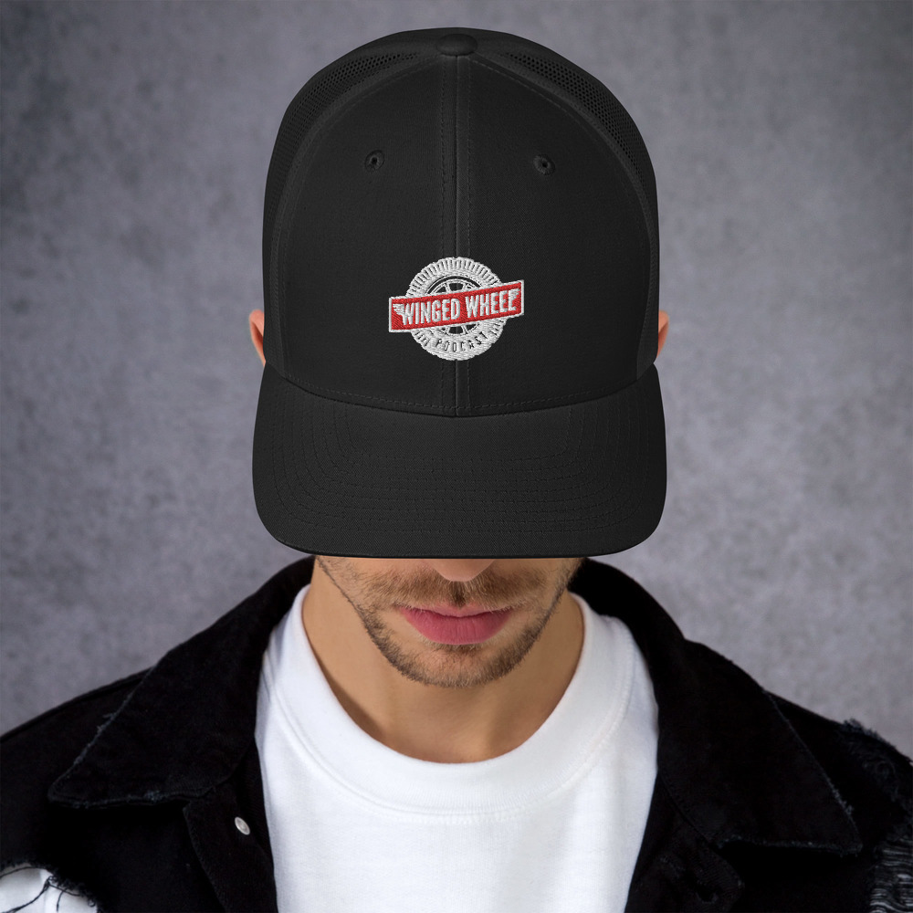 Winged Wheel Podcast Trucker Cap — Black