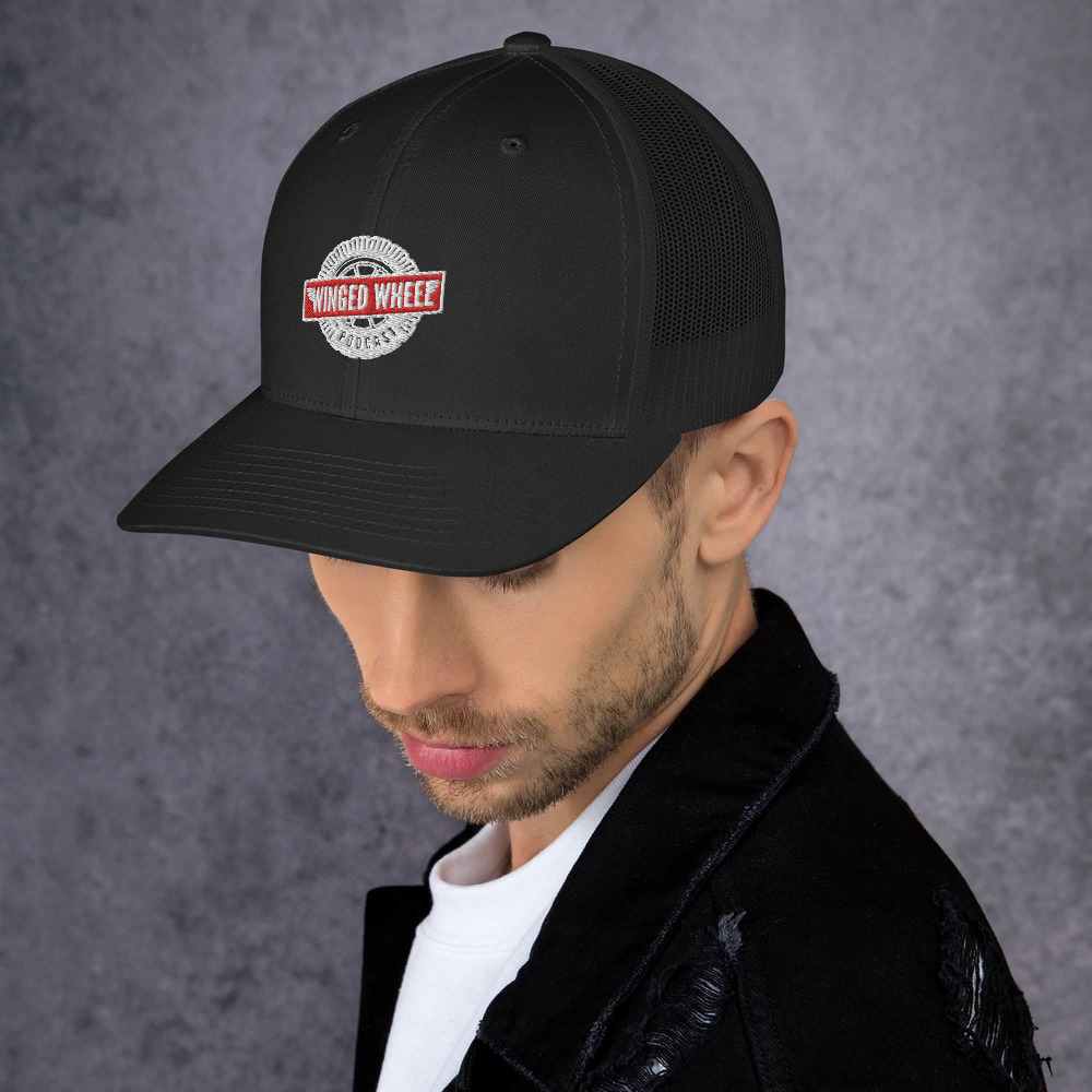 Winged Wheel Podcast Trucker Cap — Black