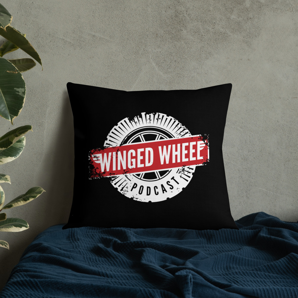 Thumbnail: Winged Wheel Podcast Throw Pillow (3 sizes)