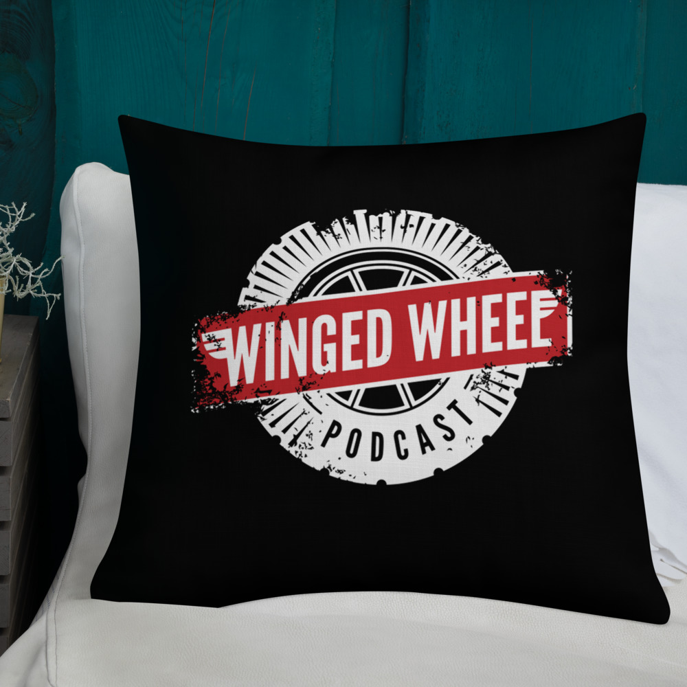 Thumbnail: Winged Wheel Podcast Throw Pillow (3 sizes)