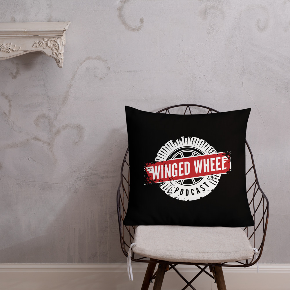 Thumbnail: Winged Wheel Podcast Throw Pillow (3 sizes)