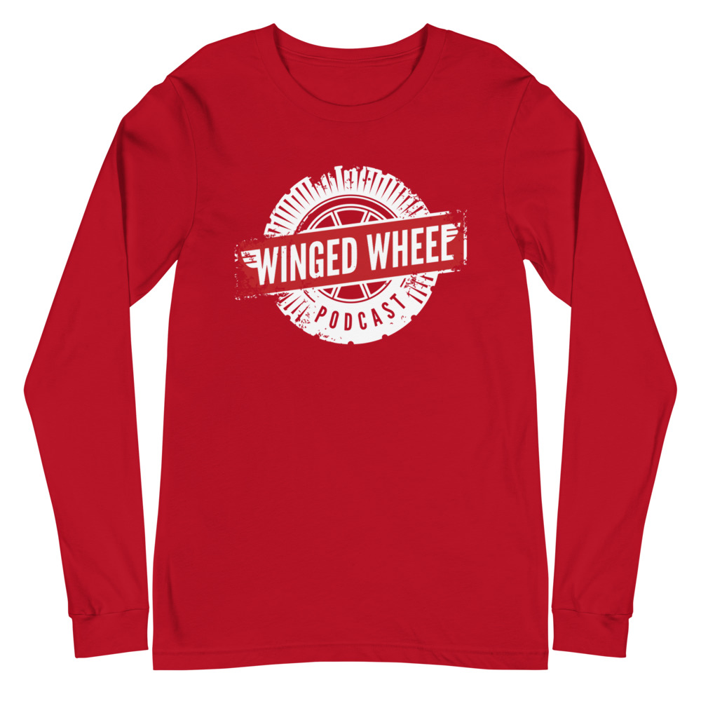 Winged Wheel Podcast Long Sleeve Tee (Unisex - 4 colors) — Red